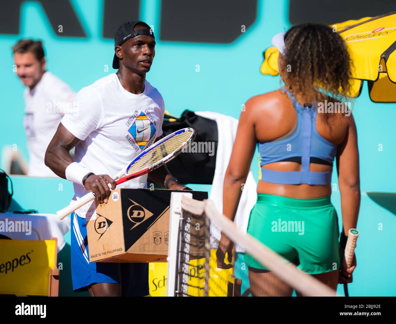 Jermaine Jenkins during practice with Naomi Osaka at the 2019 Mutua Madrid  Open WTA Premier Mandatory tennis tournament Stock Photo - Alamy