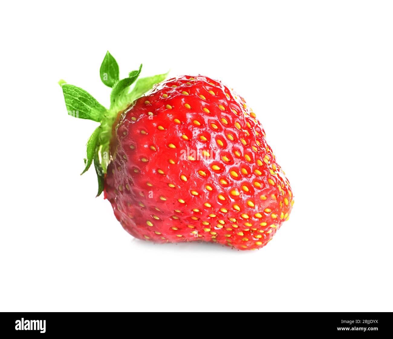 Ripe strawberry on white background Stock Photo - Alamy