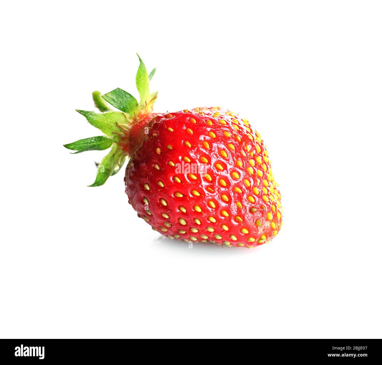 Ripe strawberry on white background Stock Photo - Alamy
