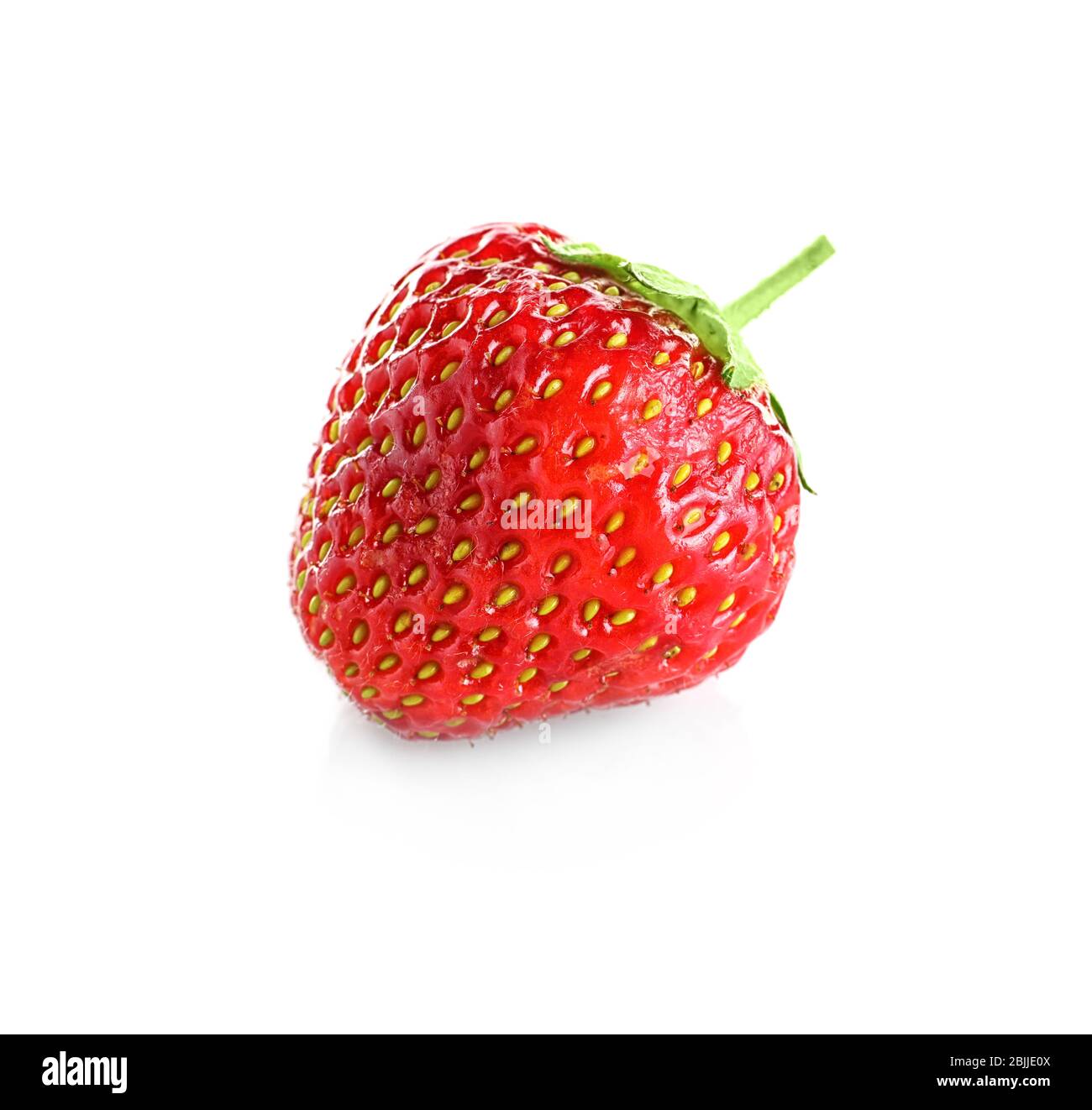 Ripe strawberry on white background Stock Photo - Alamy