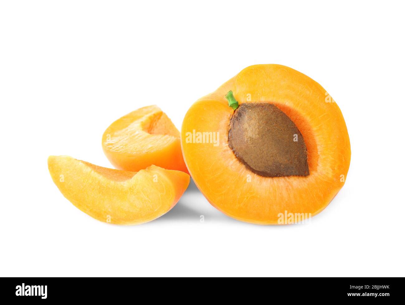 Fresh apricot on white background Stock Photo - Alamy