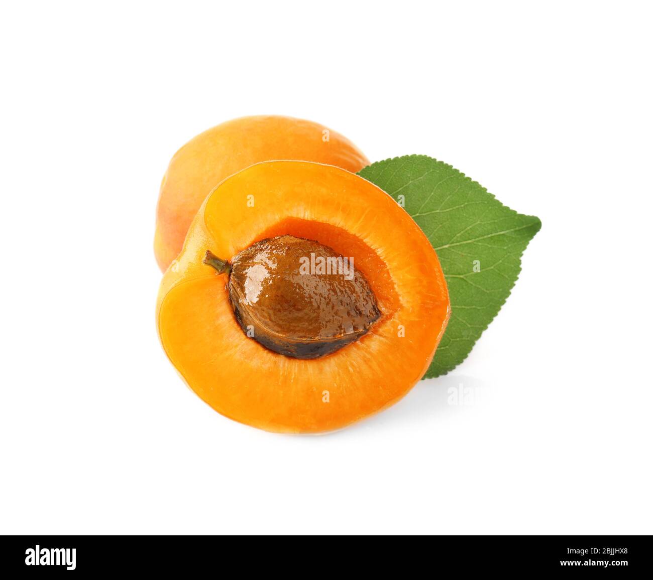 Fresh apricots on white background Stock Photo Alamy