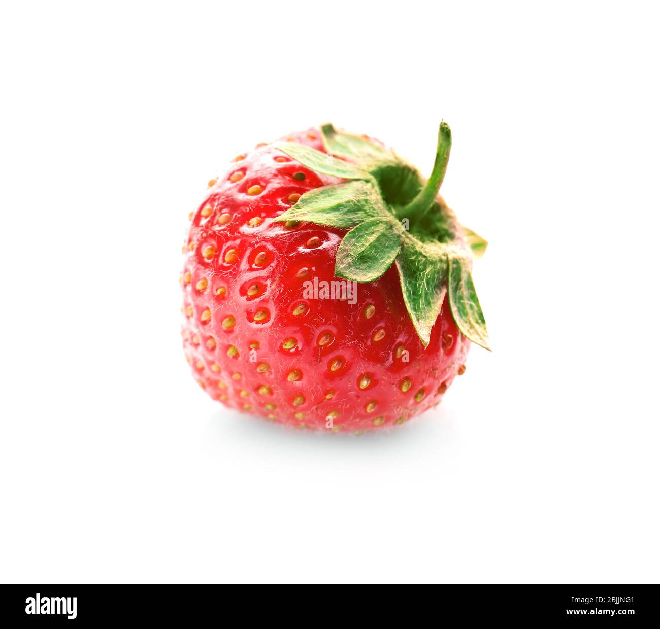 Ripe strawberry on white background Stock Photo - Alamy