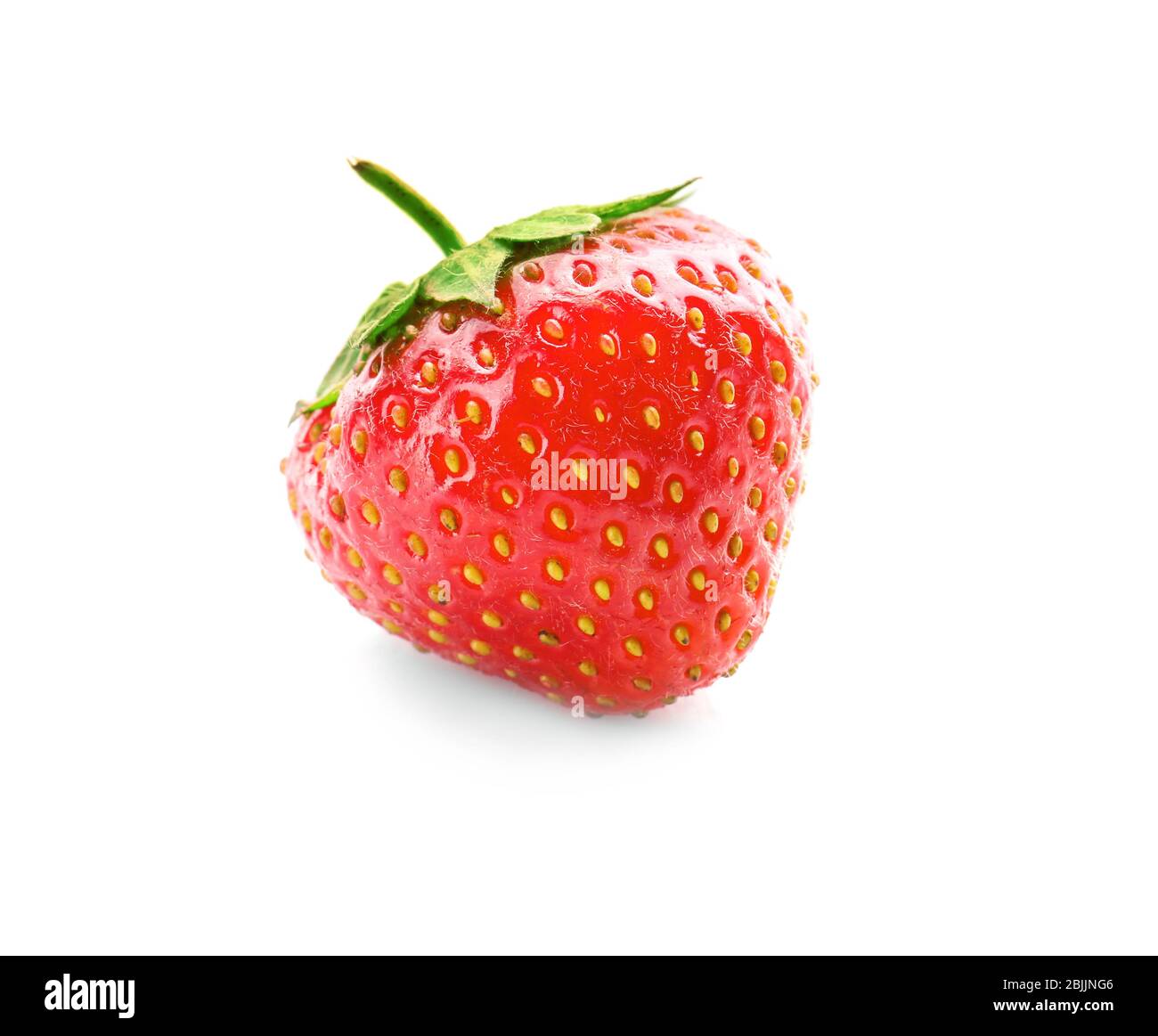 Ripe strawberry on white background Stock Photo - Alamy
