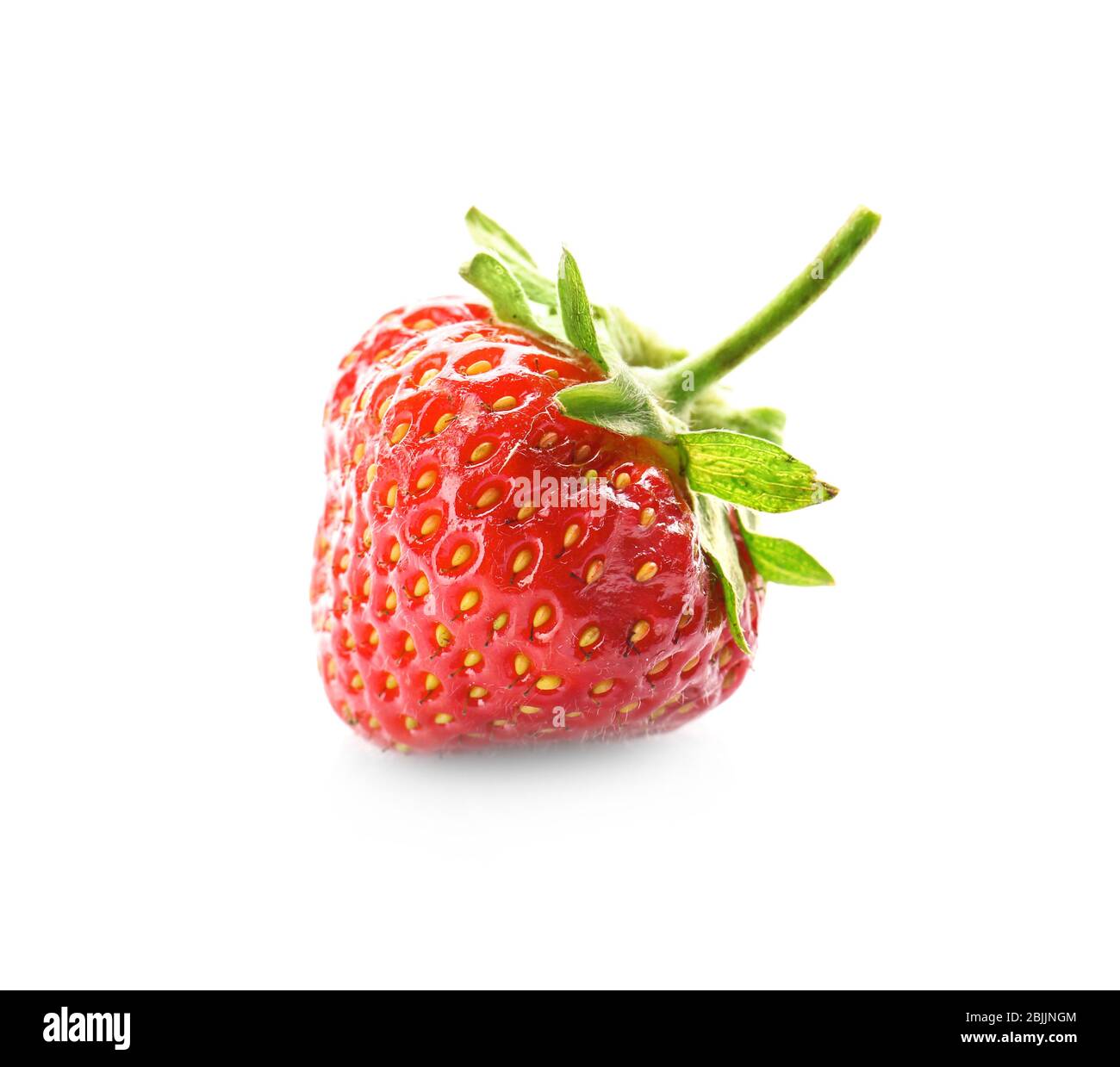 Ripe strawberry on white background Stock Photo - Alamy