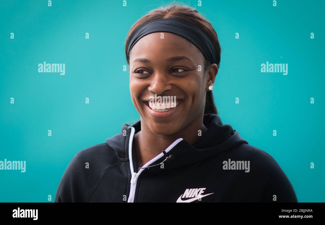 Sloane Stephens of the United States during All Access Hour at the 2019