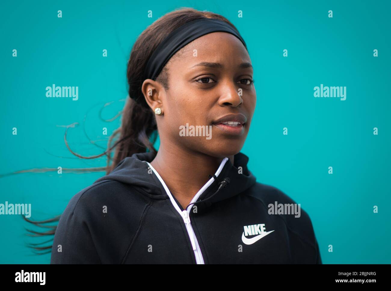 Sloane Stephens of the United States during All Access Hour at the 2019