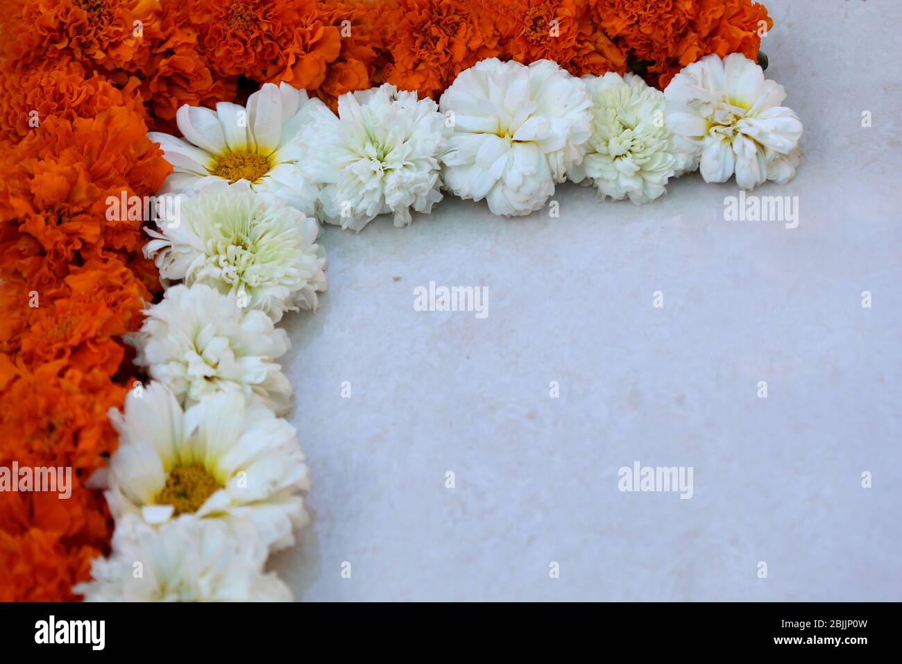 marigold and chrysanthemum flower round design, rangoli, floral art ...
