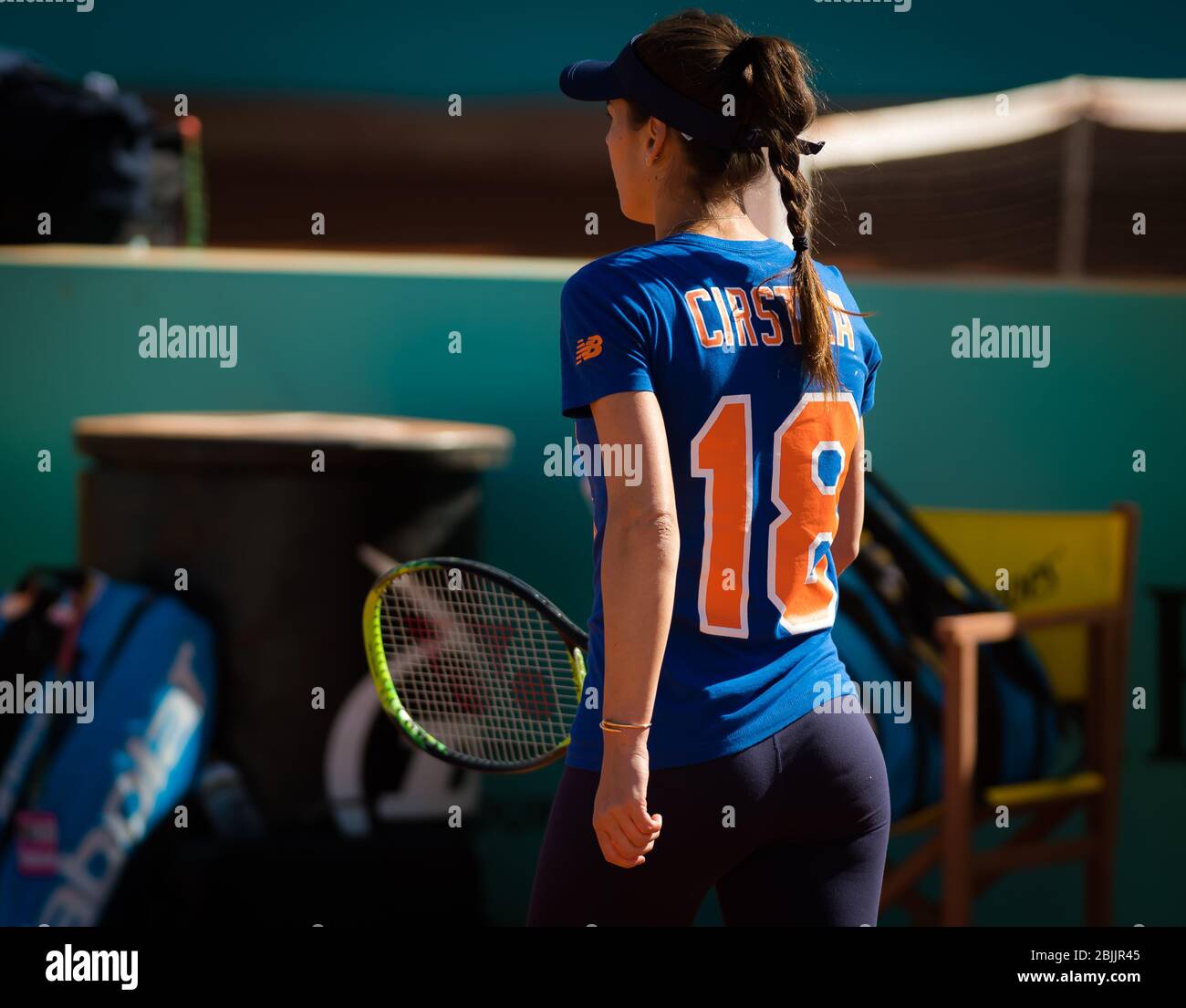 Sorana Cirstea of Romania practices at the 2019 Mutua Madrid Open WTA
