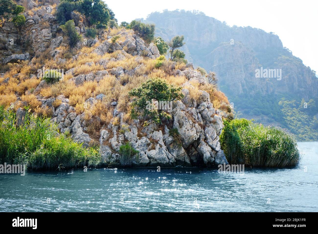 Amazing view of river and rocks on sunny summer day Stock Photo - Alamy