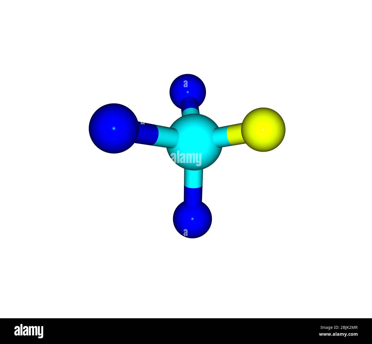 Fluoroform is the chemical compound with the formula CHF3. It is one of the 'haloforms'. Stock Photo
