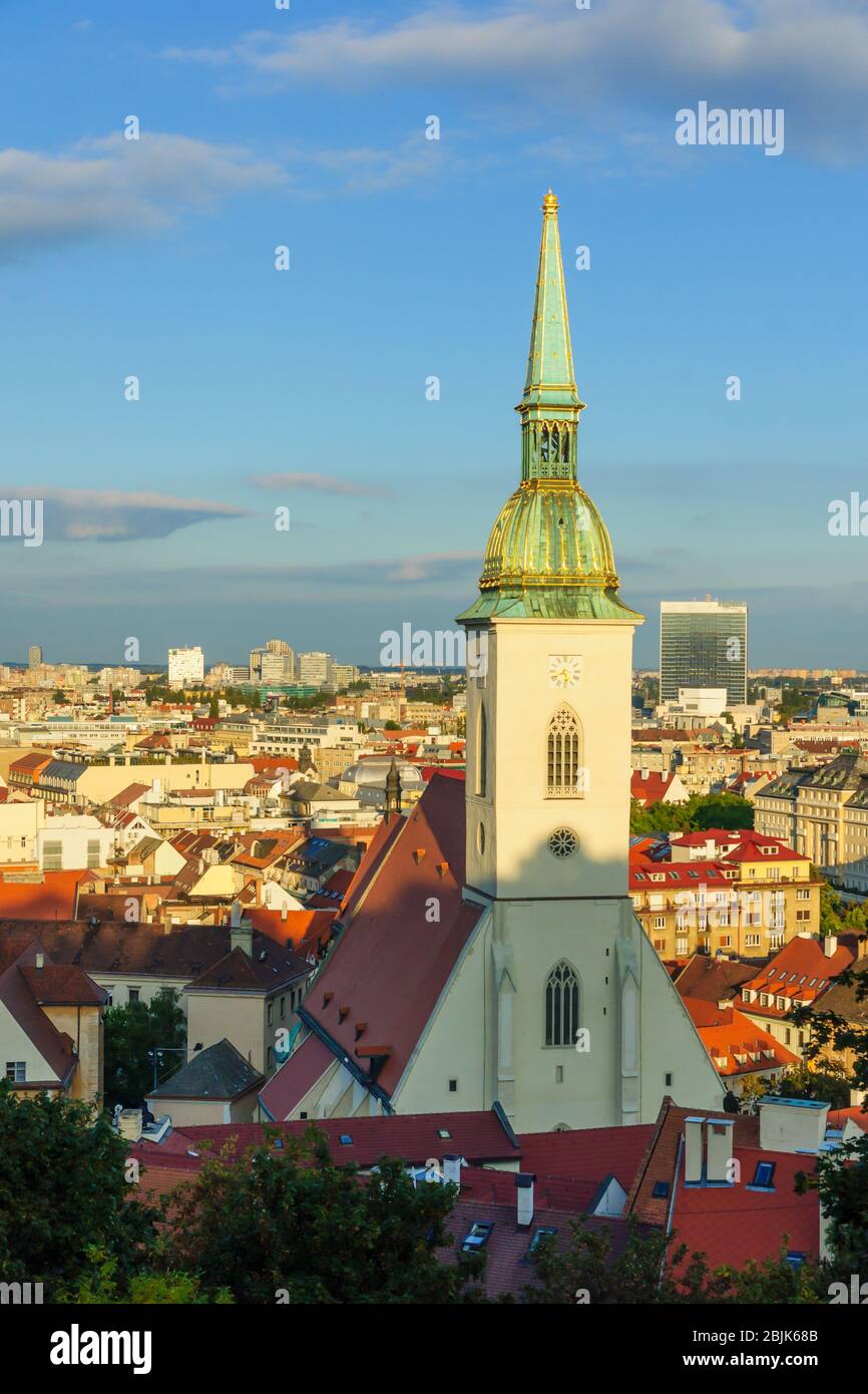 View of the city with St. Martins Cathedral, in Bratislava, Slovakia Stock Photo