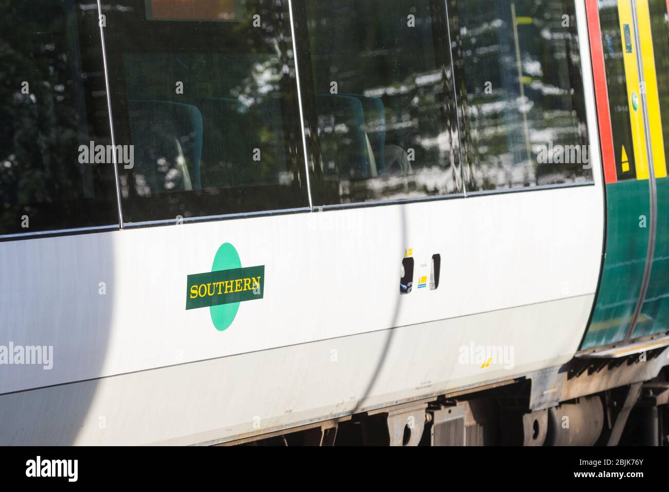 Southern railway train logo, kent, uk Stock Photo