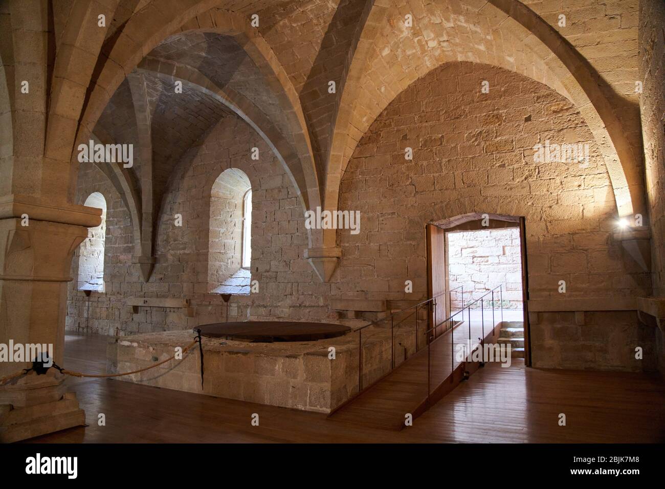 Refectory of the converted brothers, Monastery of Santa Maria de Poblet, Tarragona province, Catalonia, Spain, Europe Stock Photo