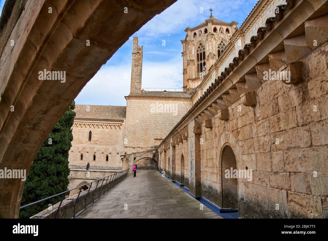 Monastery of Santa Maria de Poblet, Tarragona province, Catalonia, Spain, Europe Stock Photo