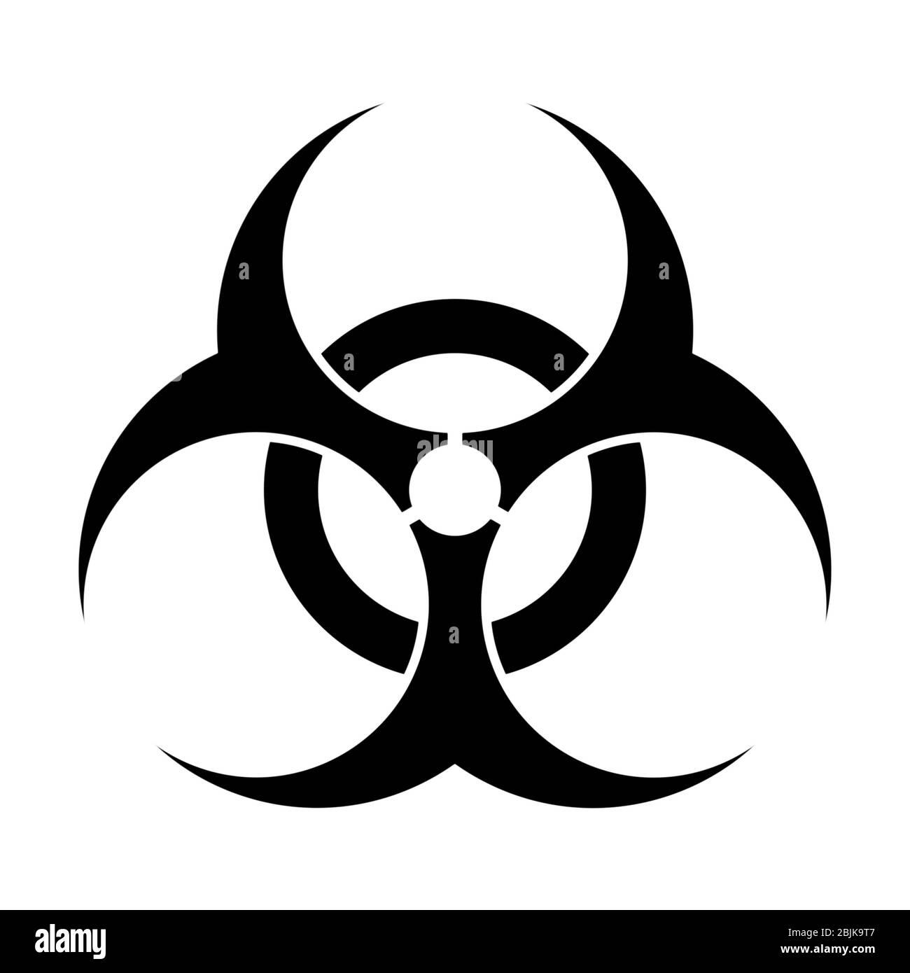 Biohazard Black Silhuette Sign Isolated On White Background. Stock Photo