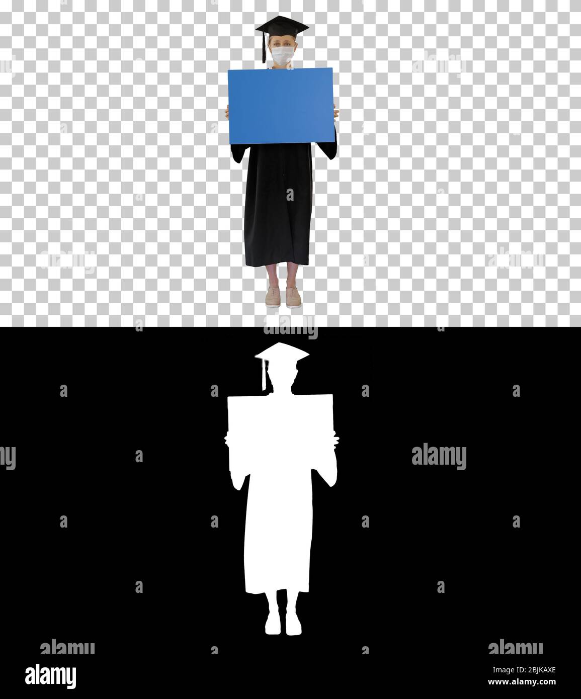 Female graduate holding placard hi-res stock photography and images - Alamy