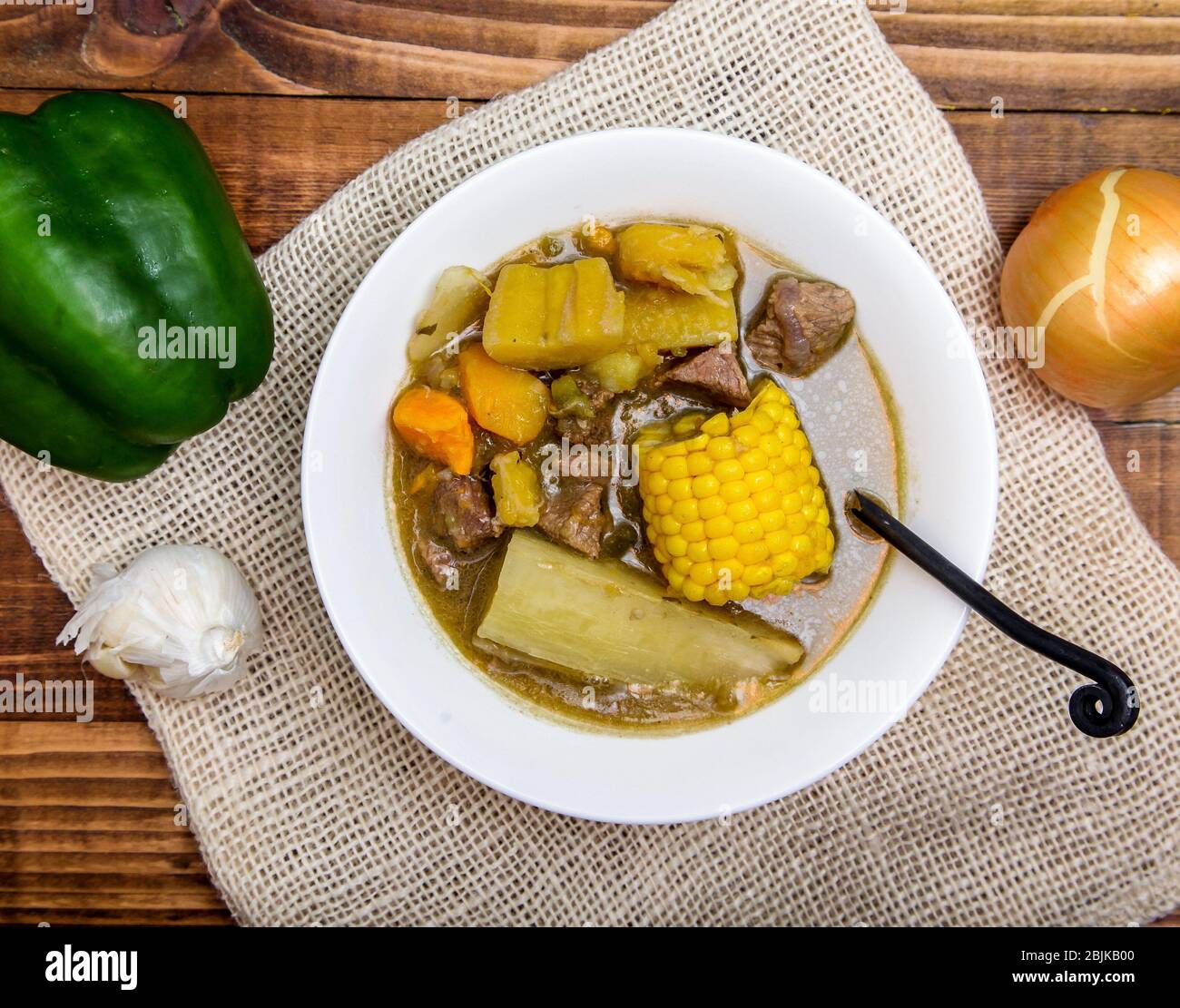 Sancocho - puerto rican beef stew. Stock Photo