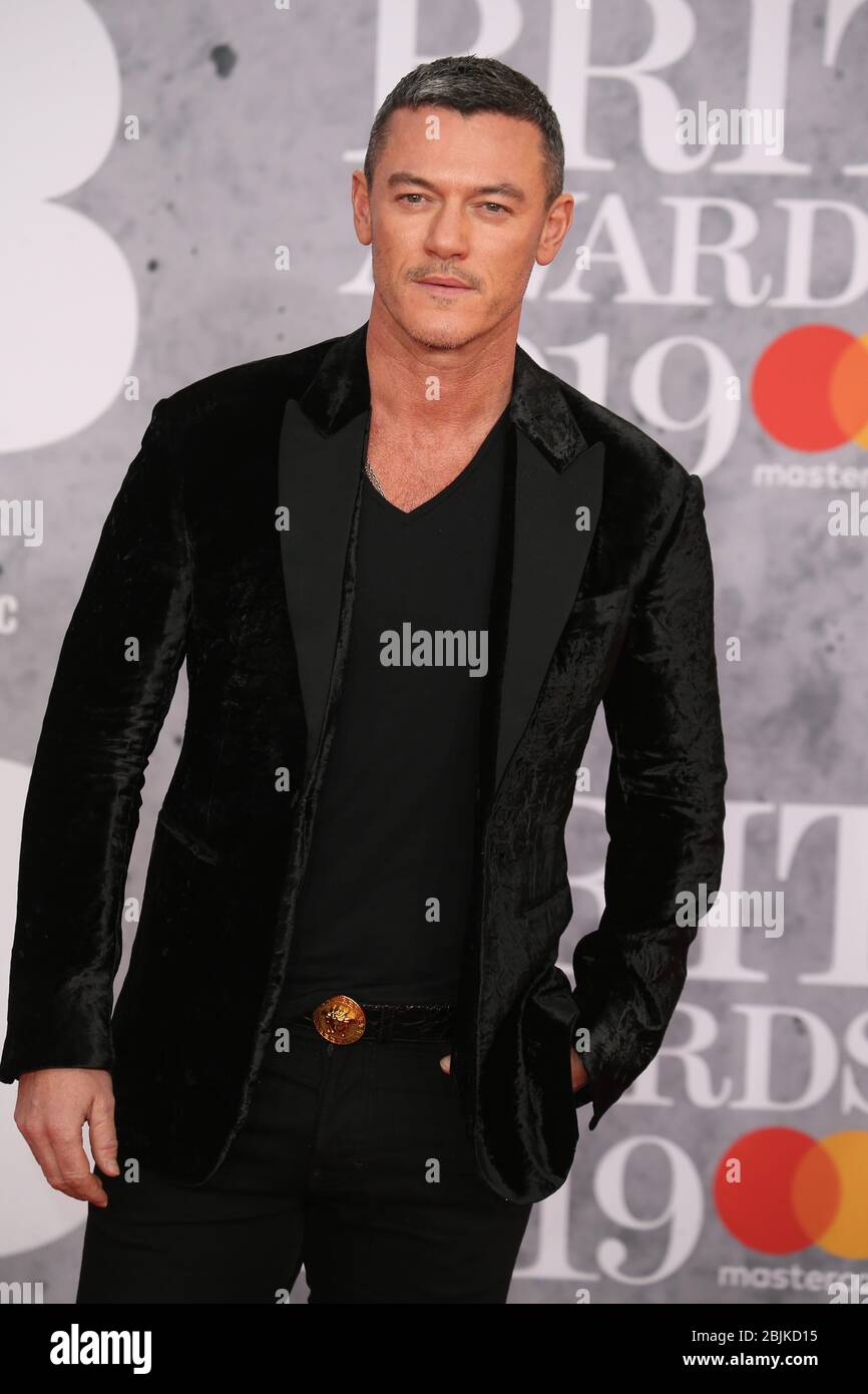 Luke Evans attends The BRIT Awards 2019 at The O2 Arena on February 20, 2019 in London, UK. Stock Photo