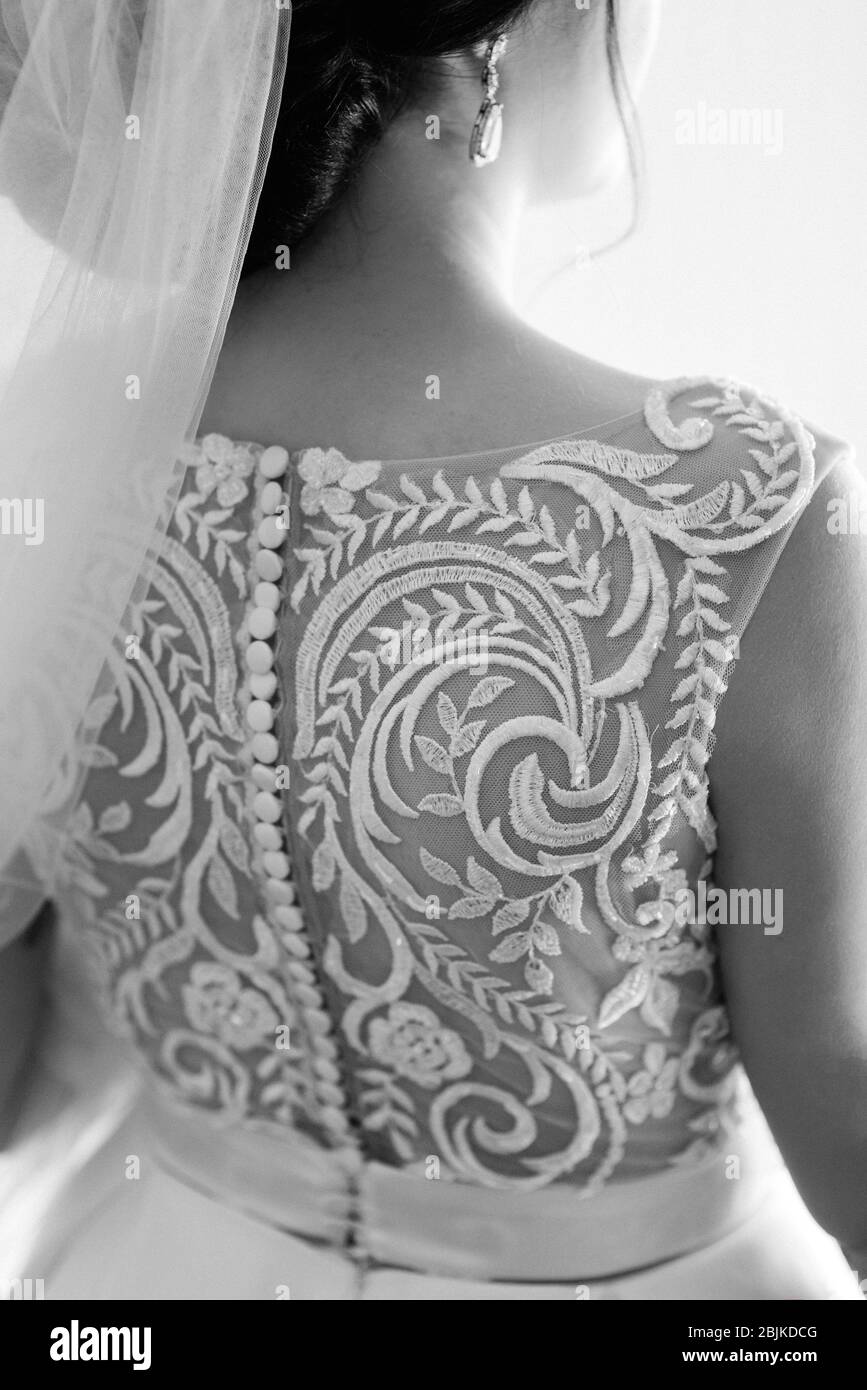 perfect wedding dress on the wedding day Stock Photo Alamy