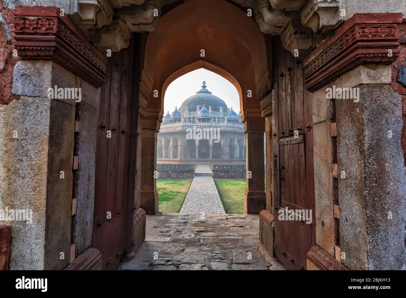 Gateway in Hymayun's Tomb, New Delhi, India. Stock Photo