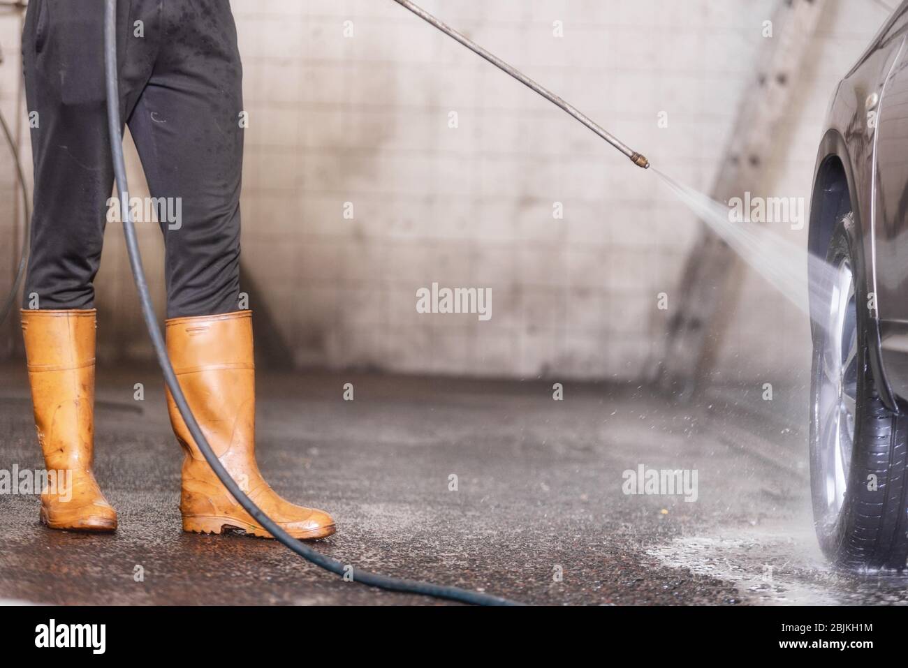 Manual car wash hi-res stock 