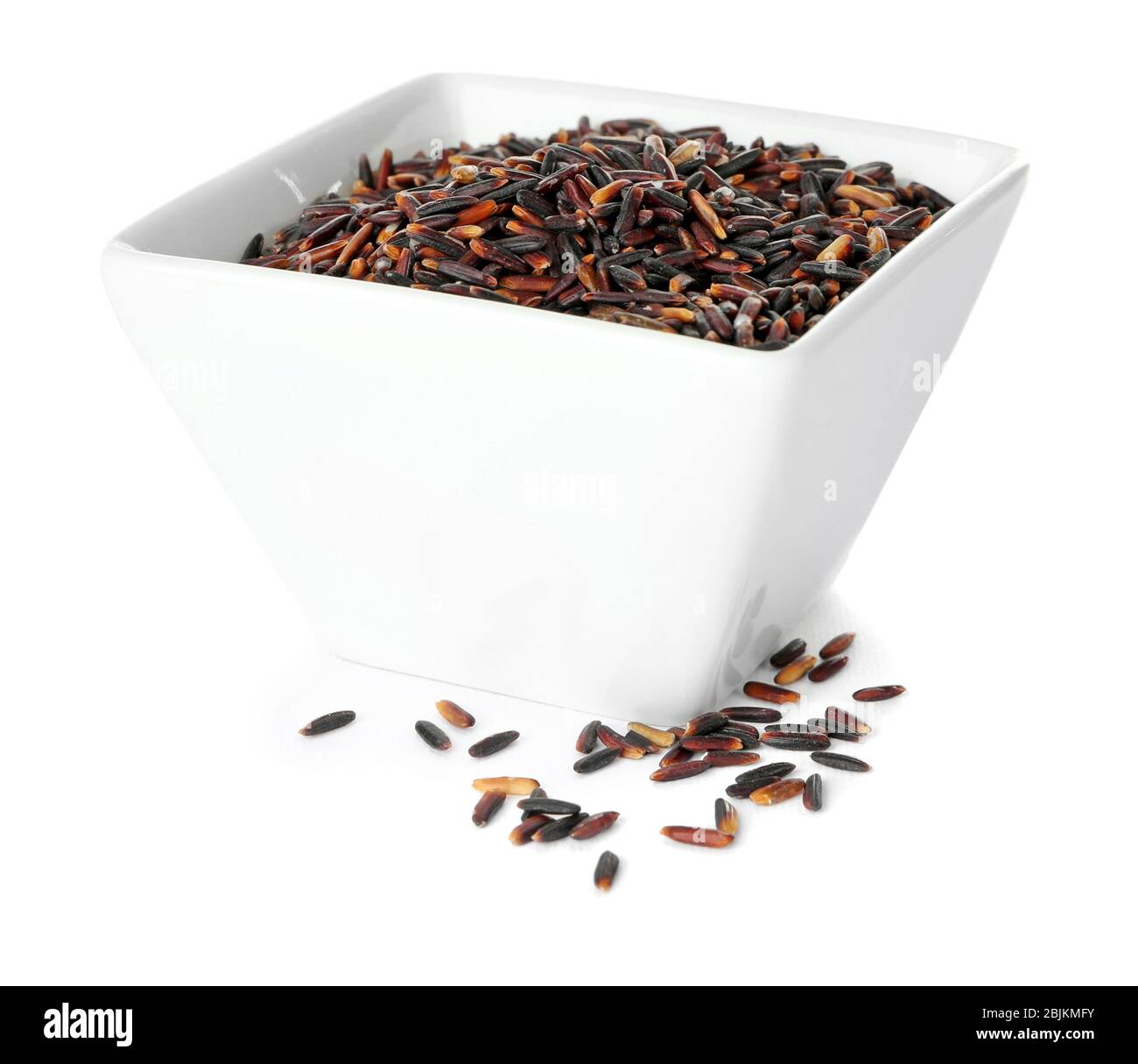 Bowl with wild rice on white background Stock Photo Alamy