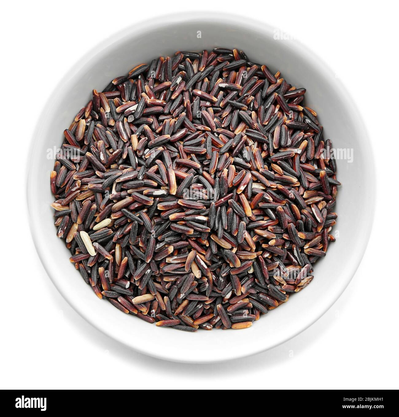 Bowl with wild rice on white background Stock Photo Alamy