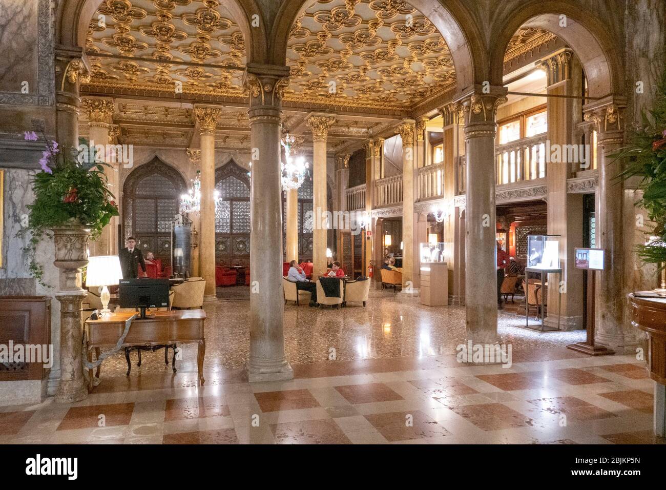 Hotel Daniel lobby, Venice, Italy Stock