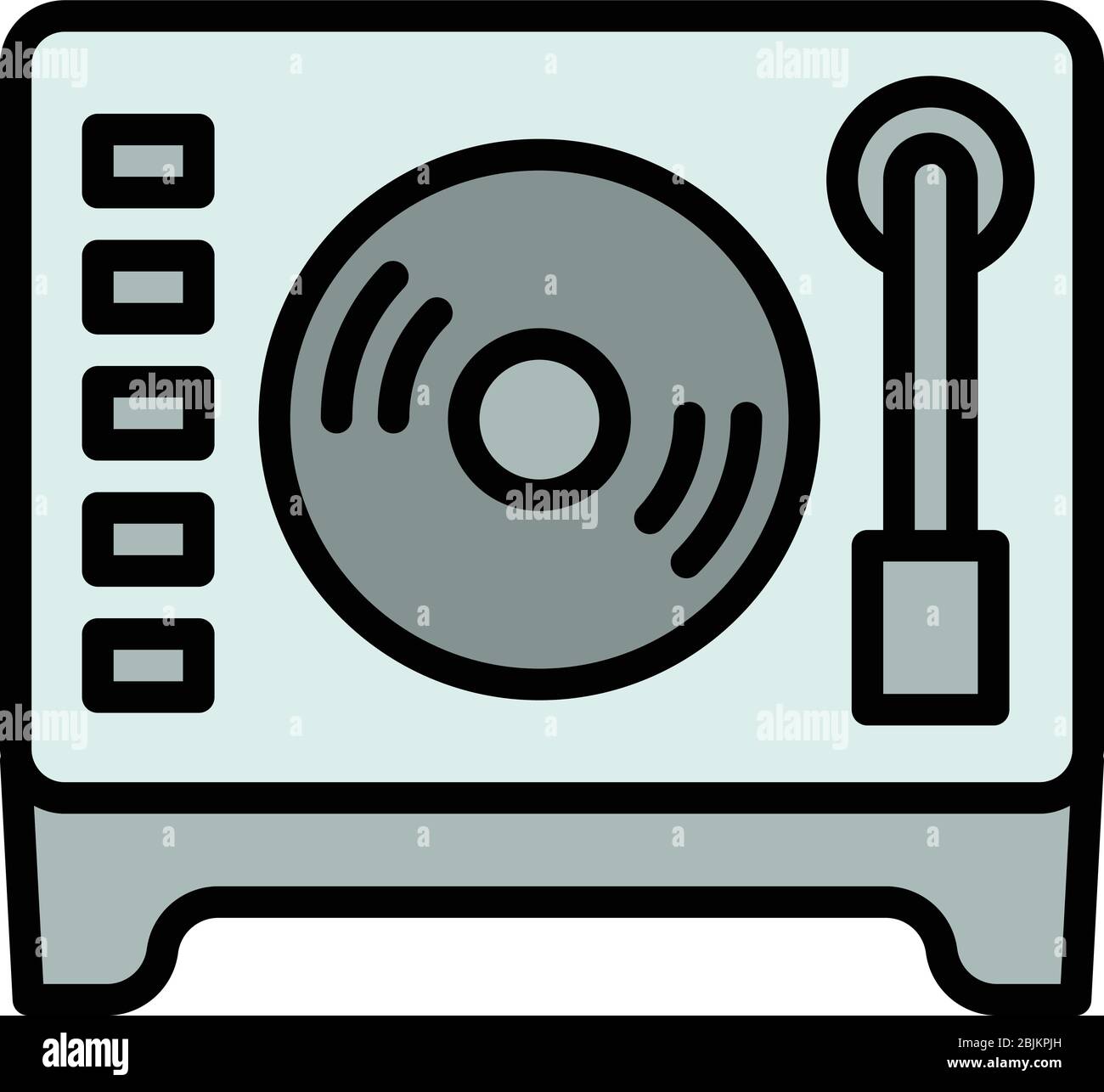 Vinyl disc player icon. Outline vinyl disc player vector icon for web design isolated on white background Stock Vector