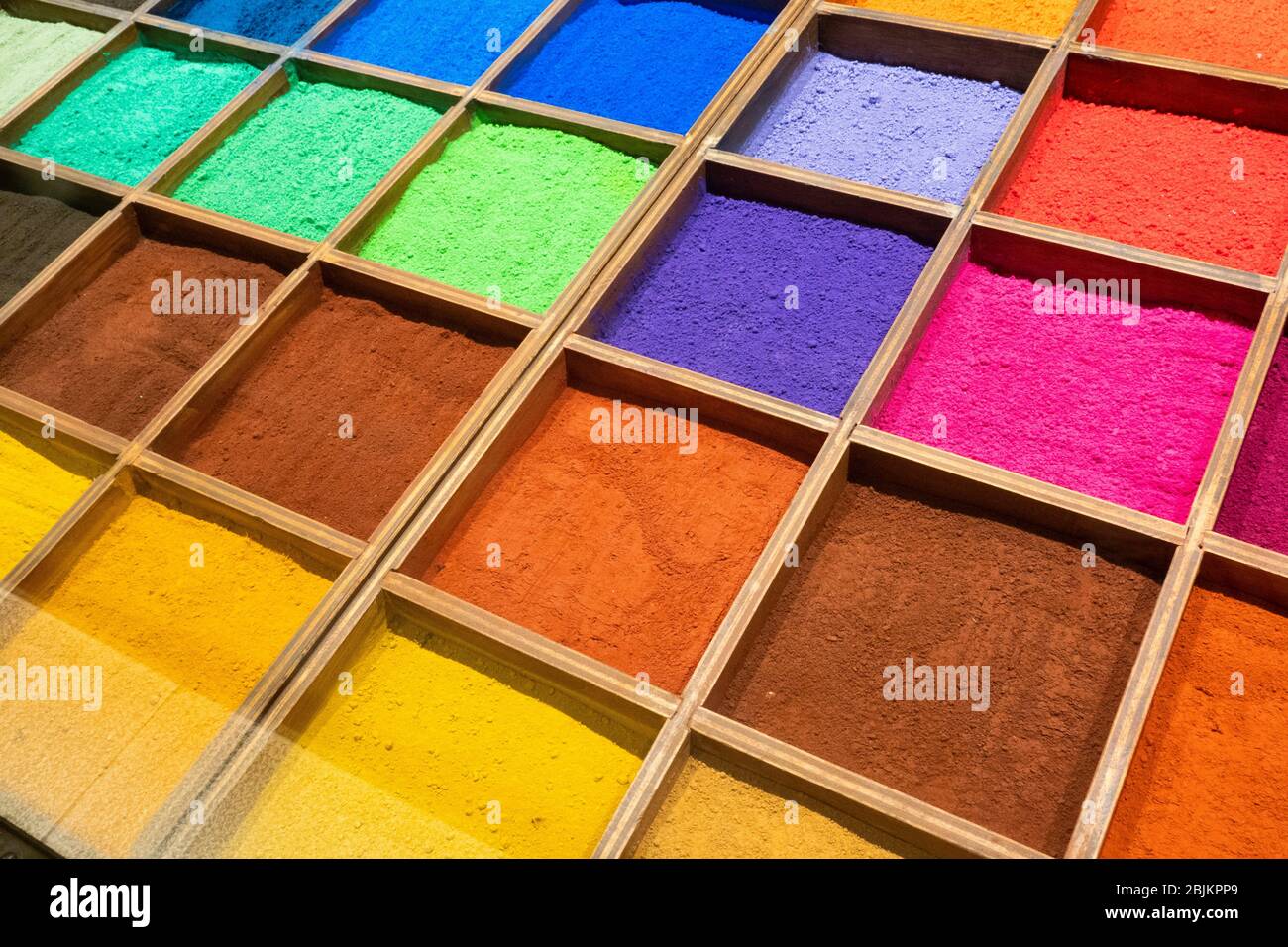 Colourful dyes in a shop window in Venice, Italy Stock Photo Alamy