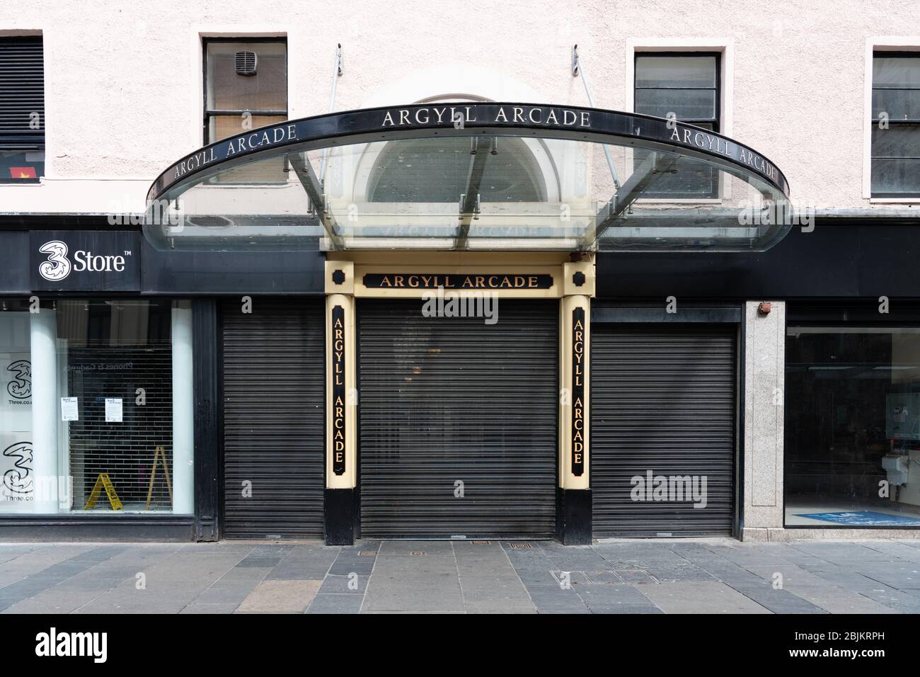 Argyll Arcade closed during the coronavirus pandemic lockdown, Glasgow, Scotland, UK Stock Photo