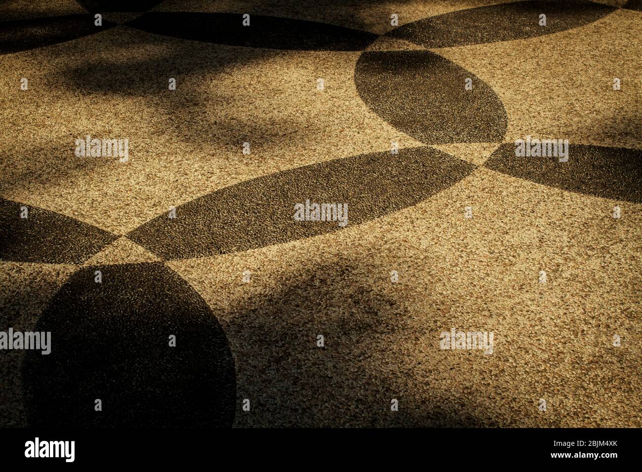 Unique natural pebbles outdoor flooring pattern texture Stock Photo