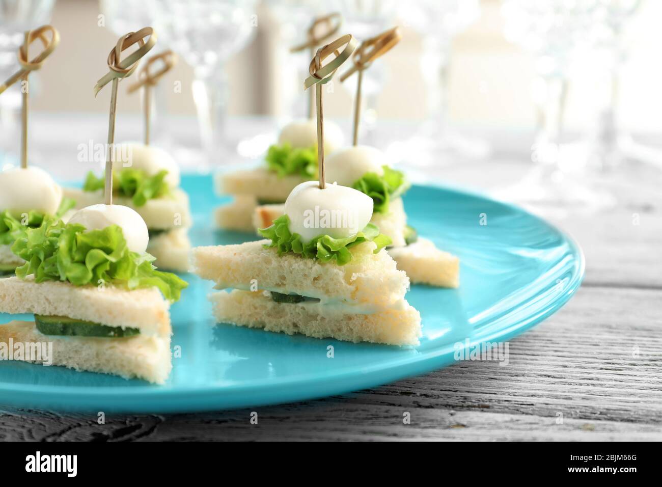 Mini sandwiches for baby shower on plate Stock Photo Alamy