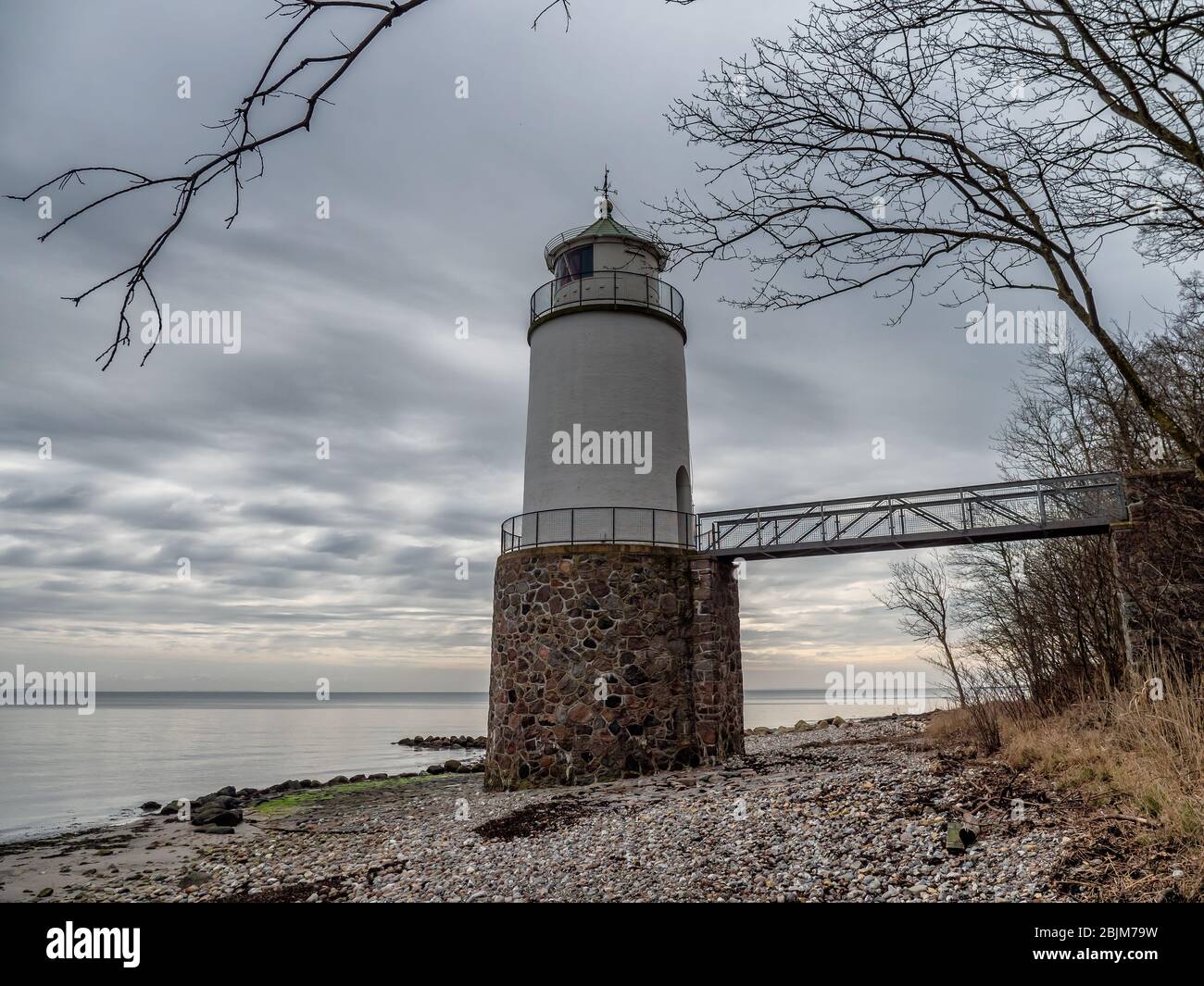 Taksensand lighthouse on the island of Als in southern Denmark Stock Photo