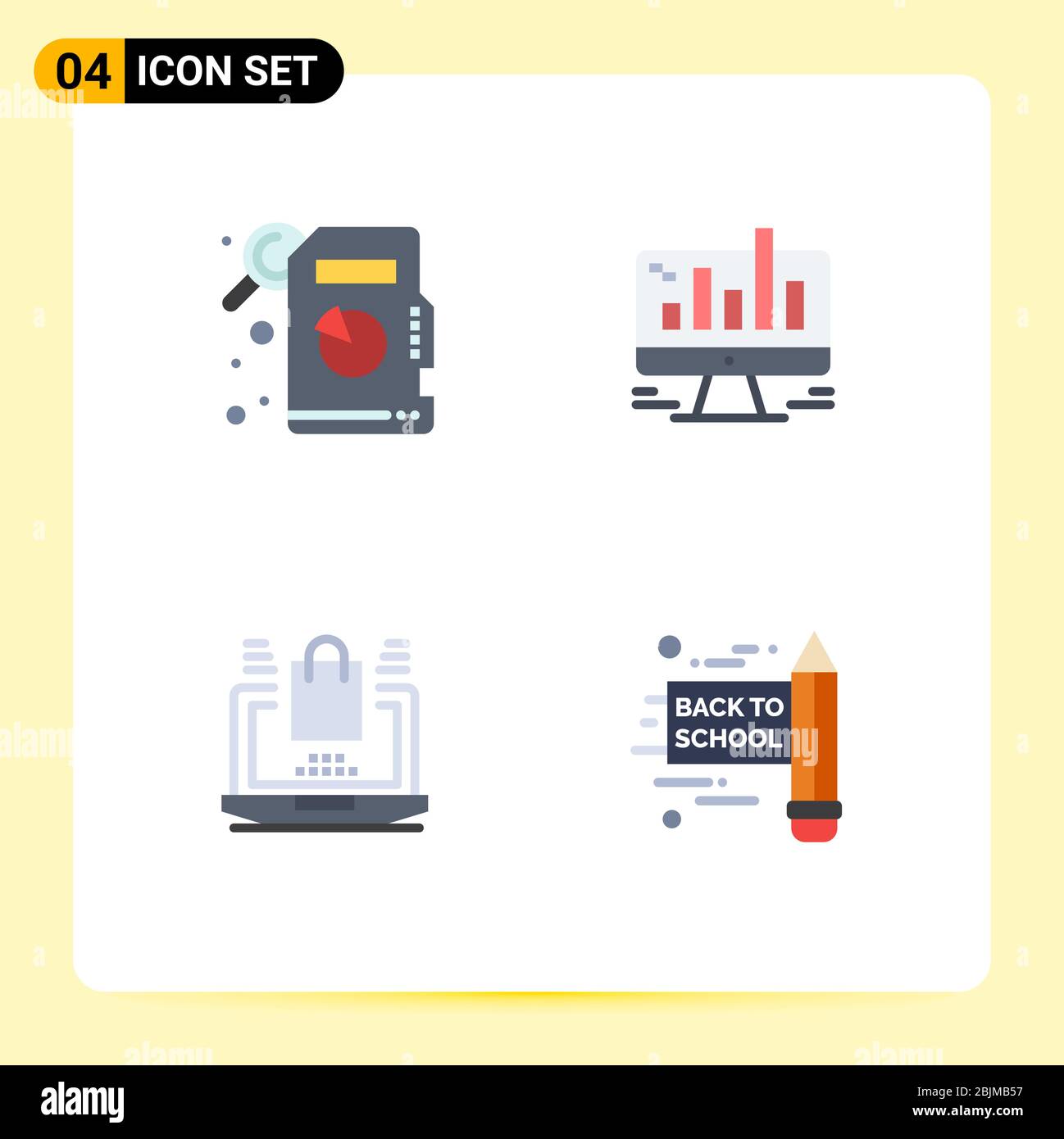 4 Thematic Vector Flat Icons and Editable Symbols of descriptive ...