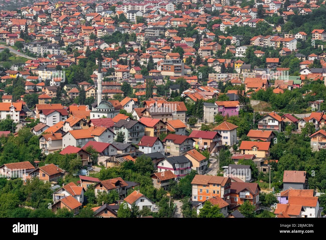 Derventa Cityscape of Sarajevo city at summer, Bosnia and Herzegovina Stock ...