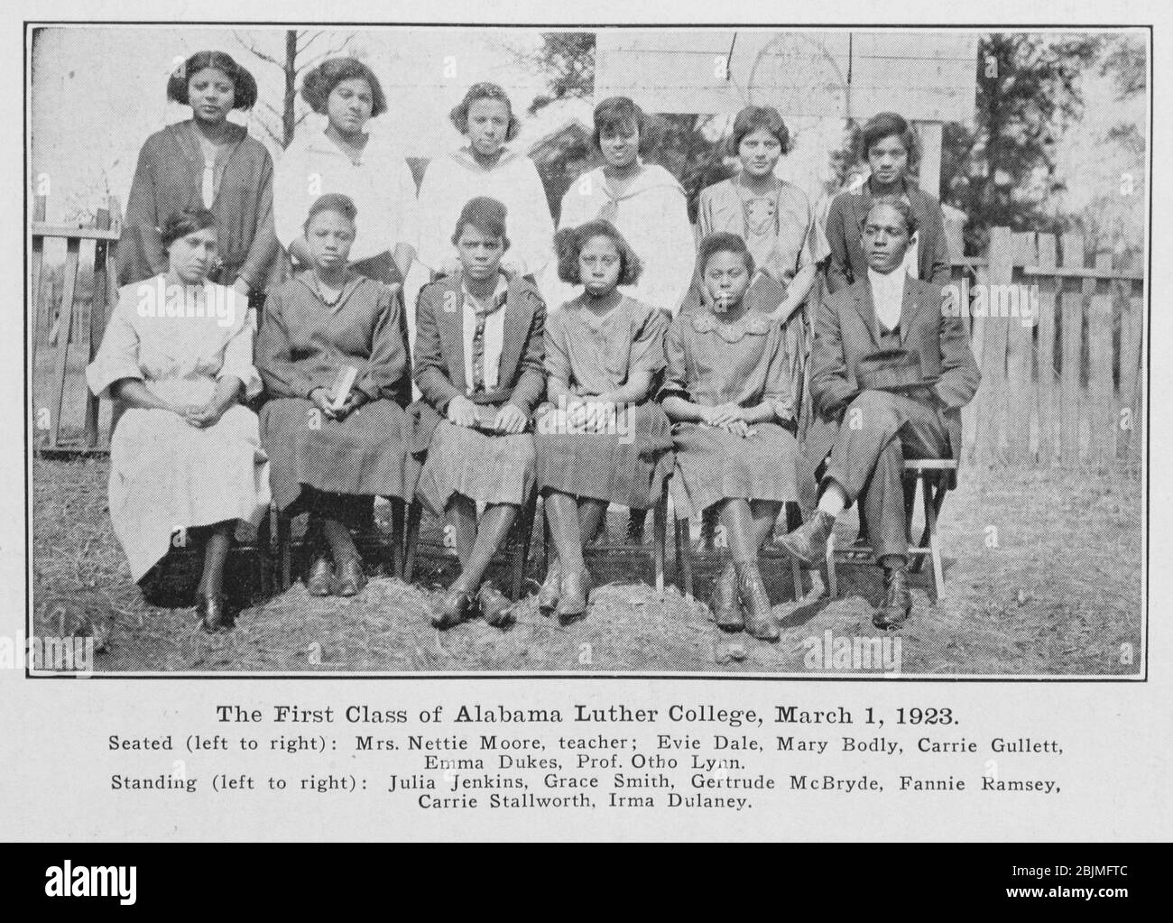 First Class of Alabama Luther College, March 1, 1923. Drewes, Christopher F. (1870-1931) (Author). Half a century of Lutheranism among our colored Stock Photo