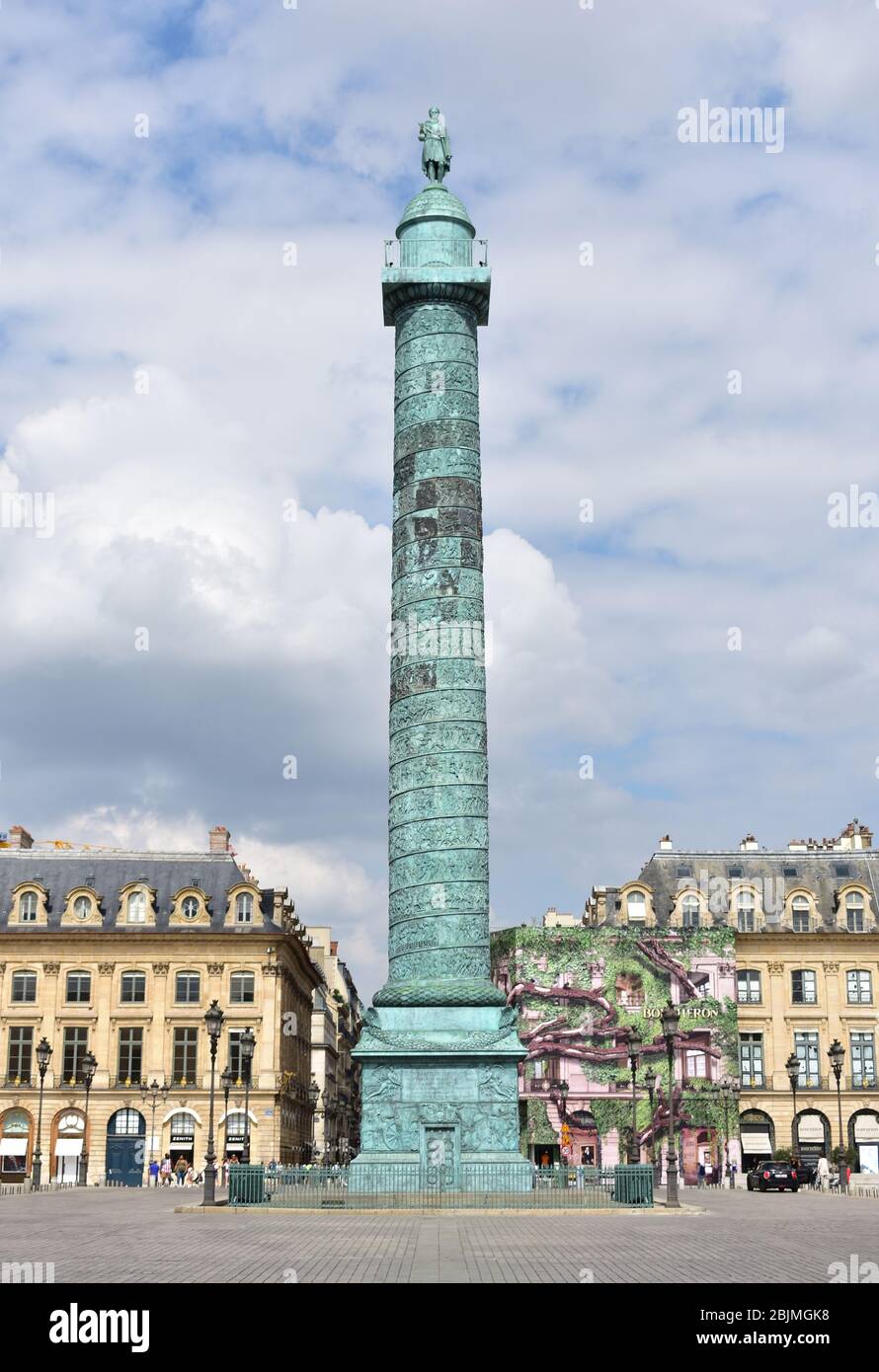 Place Vendome with Colonne Vendome. Paris, France. Editorial Photo