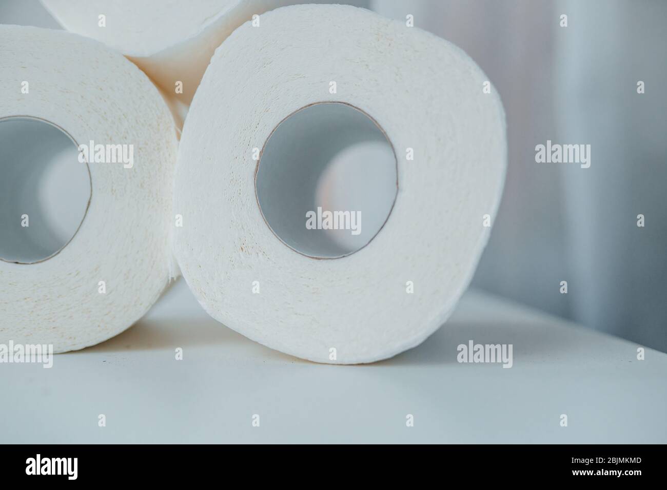 Toilet paper shortage concept with stacked rolls Stock Photo Alamy