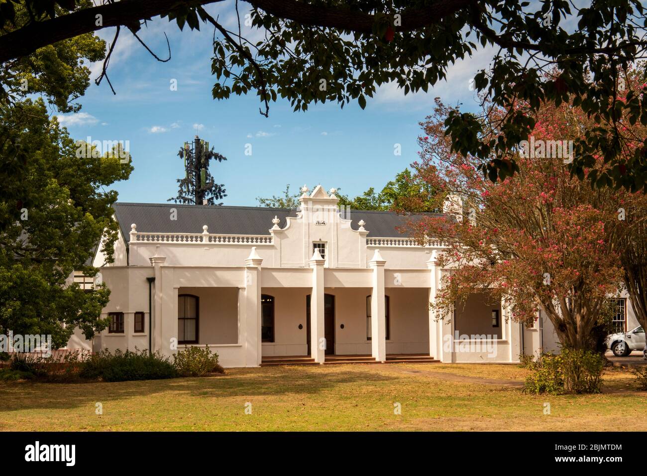South Africa; Stellenbosch; Dorp Street, De Kelder, heritage building, home to Gino’s Restaurant, originally Vredelus, built as part of the Libertas f Stock Photo
