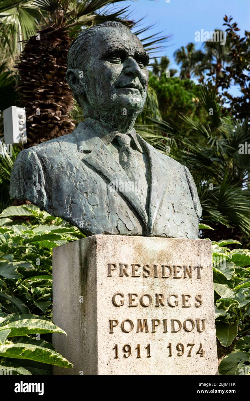 President Georges Pompidou monument in Cannes, Cote d'Azur, Provence, France. Stock Photo