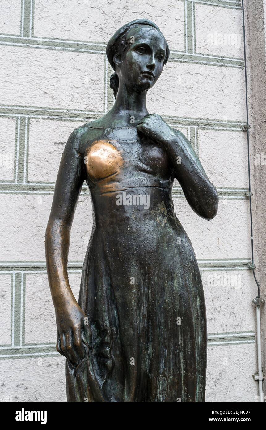 Statue of Juliet at Marienplatz, Munich, Bavaria, Germany Stock Photo