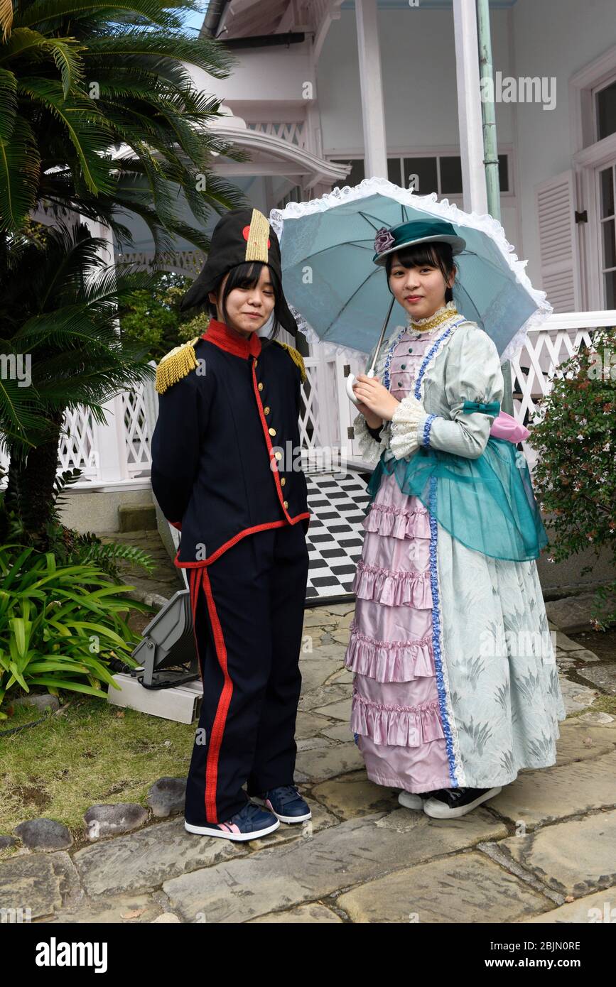 Glover Mansion, people,period costumes,Nagasaki,Kyushu island,Japan