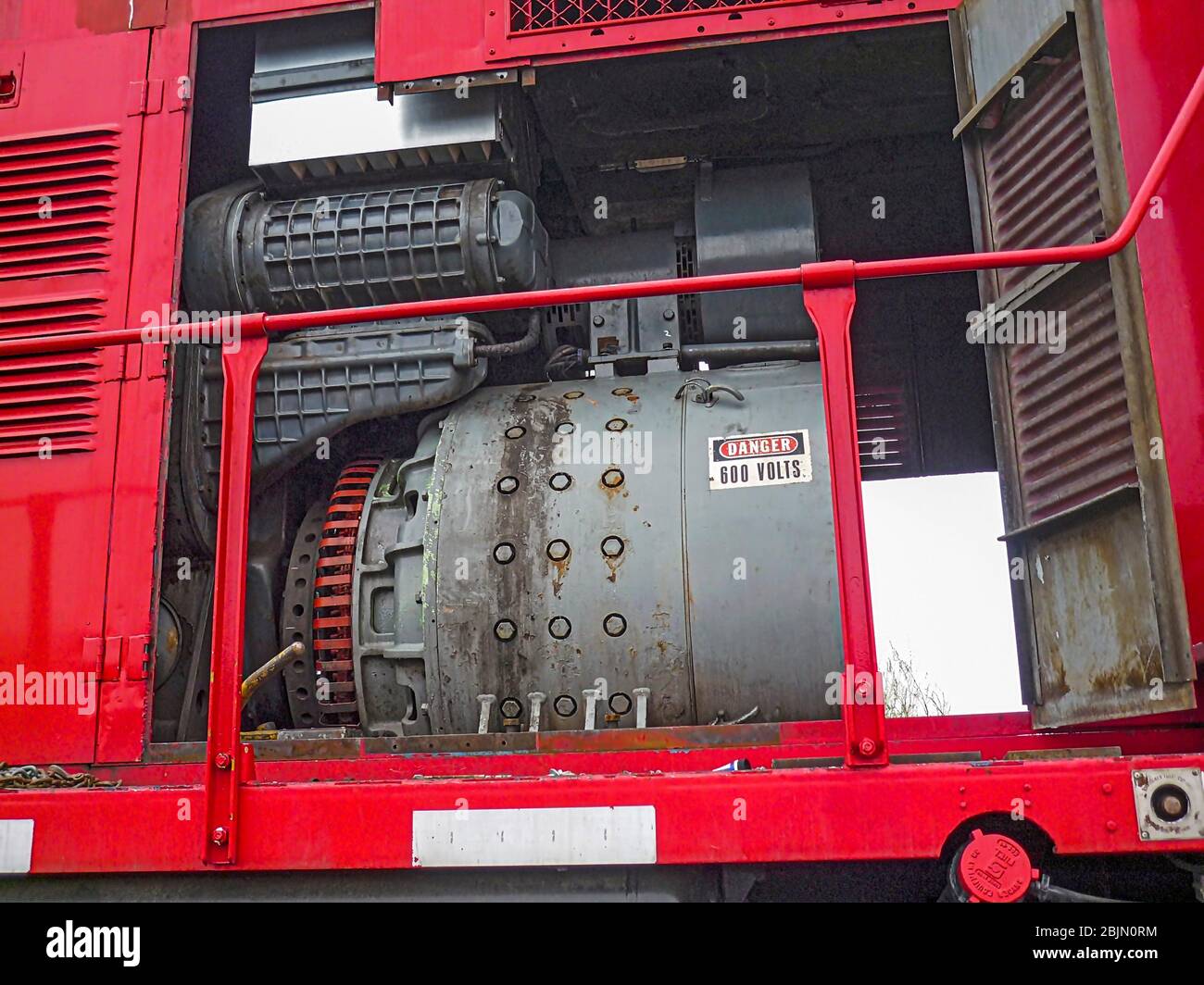 Part of a motor in a railroad Stock Photo Alamy