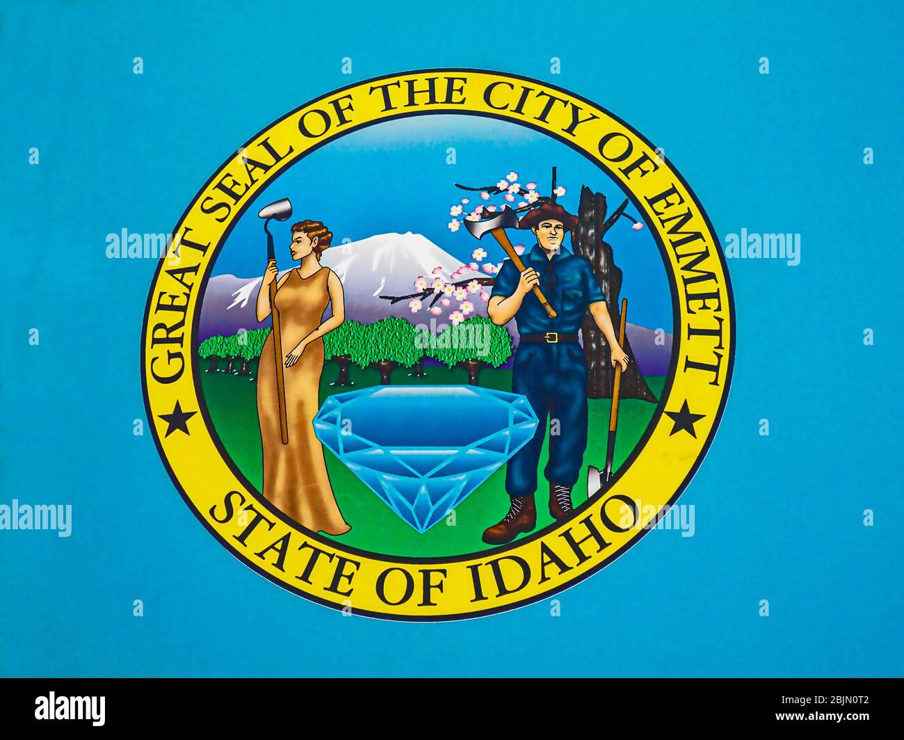 The Great Seal of the City of Emmett, Gem County, Idaho Stock Photo Alamy