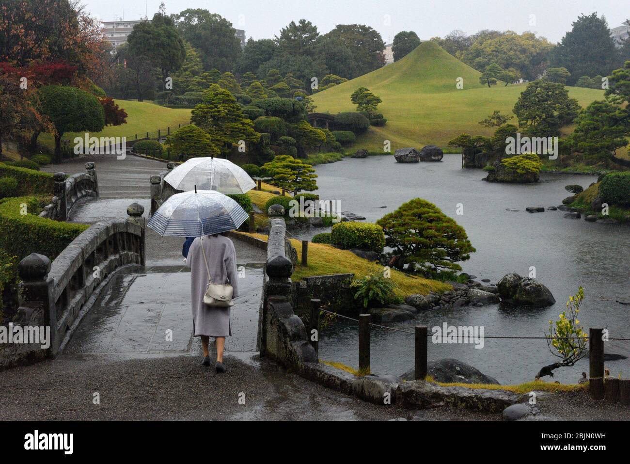 Suizenji garden, Kumamoto city,Kyushu island,Japan,Asia. Stock Photo