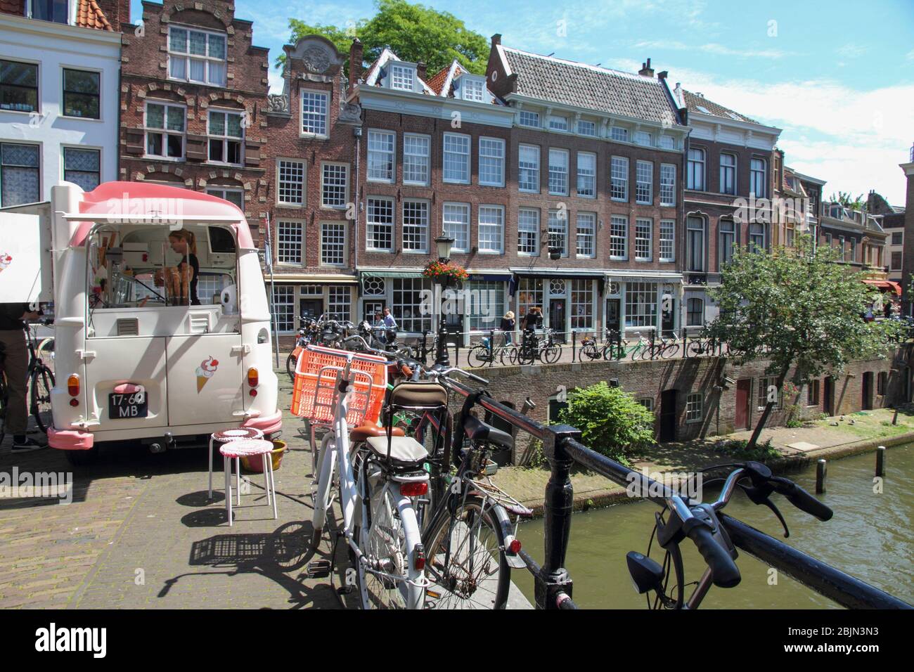 Ice cream truck on canal in Utrecht, the Netherlands Stock Photo Alamy