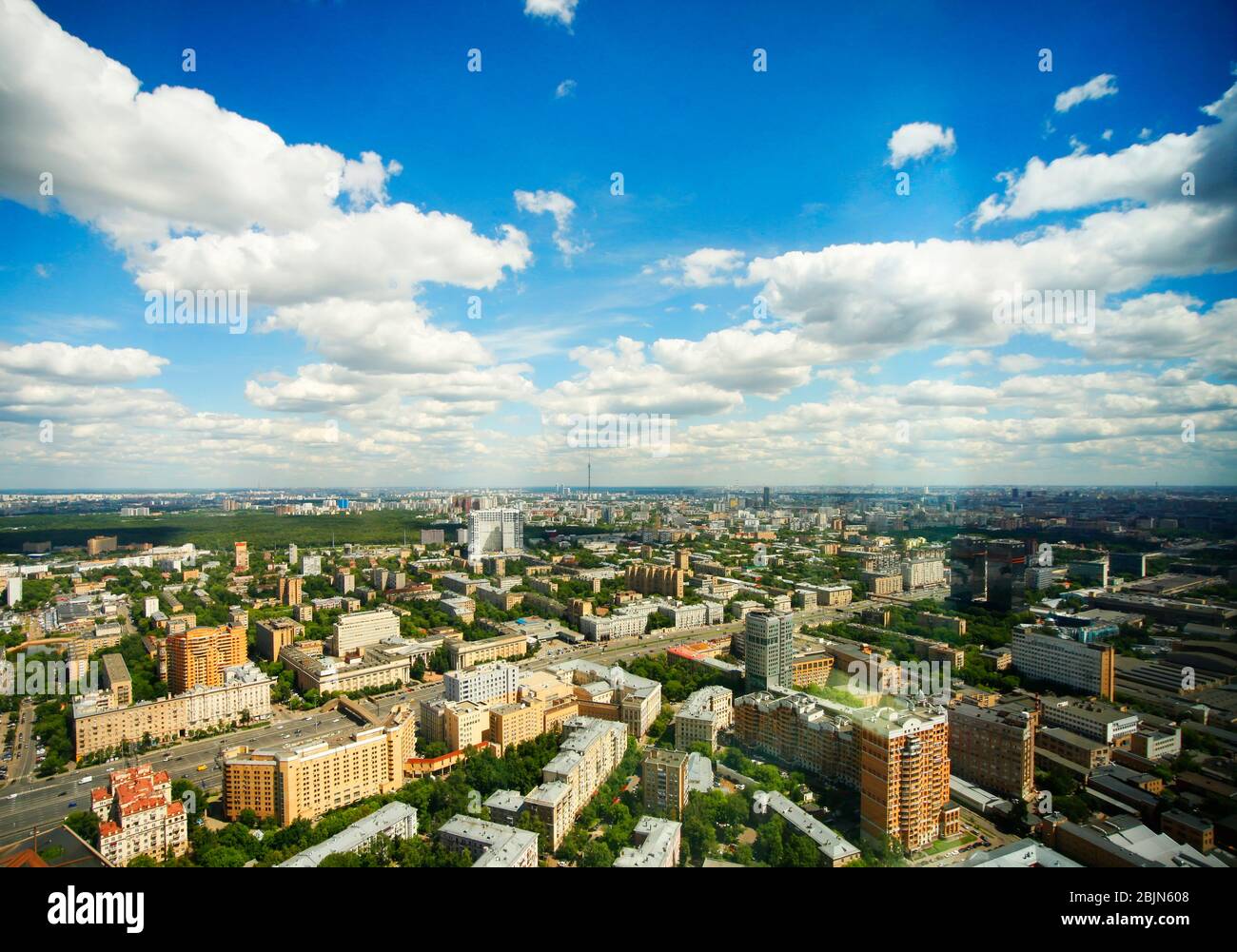 View of Moscow from the Triumph Palace building Stock Photo