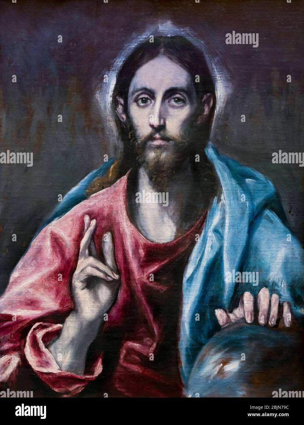 Christ blessing, The Saviour of the World, El Greco, circa 1600, Stock Photo